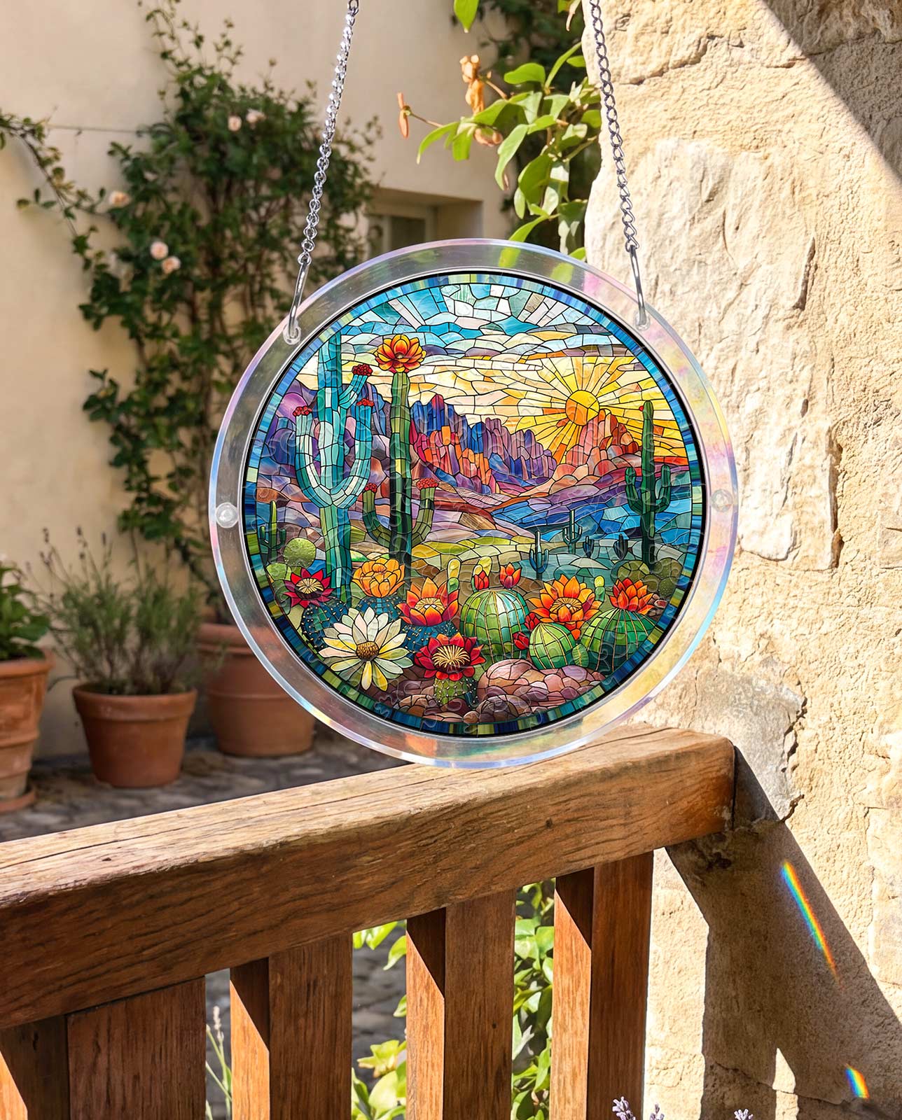 Acrylic Jigsaw Puzzle Suncatcher - Desert Sunrise