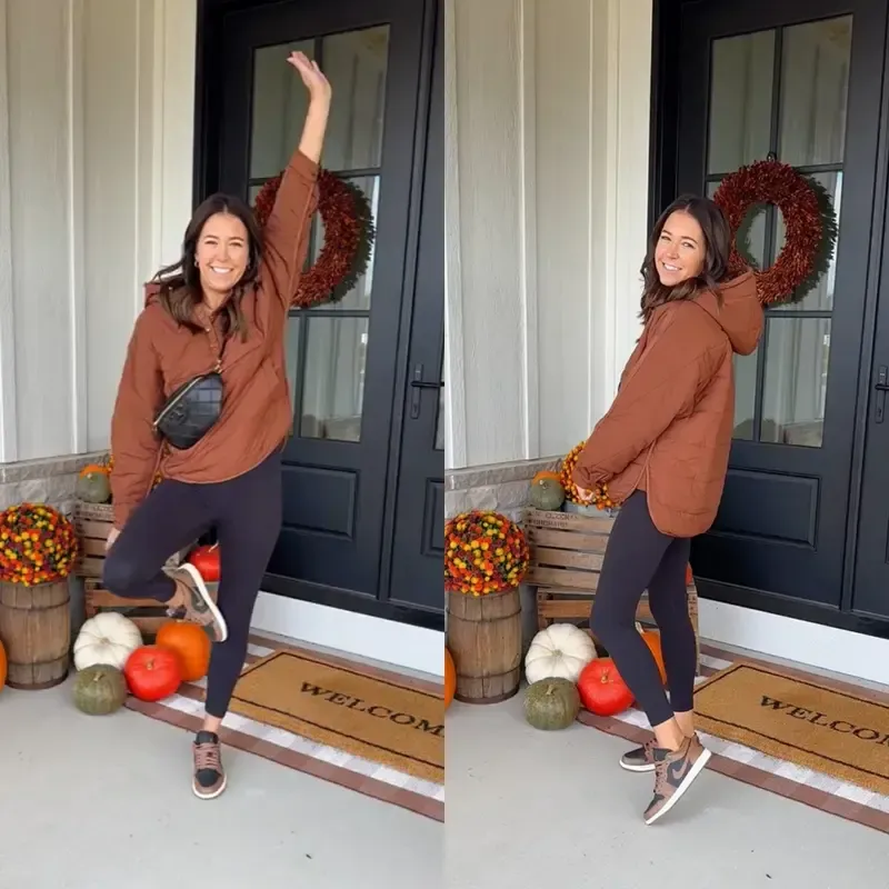 Women's oversized down jacket with quilted batwing sleeves pullover