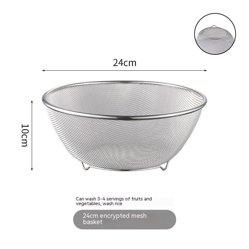 Stainless Steel Mixing Bowl & Mesh Sieve
