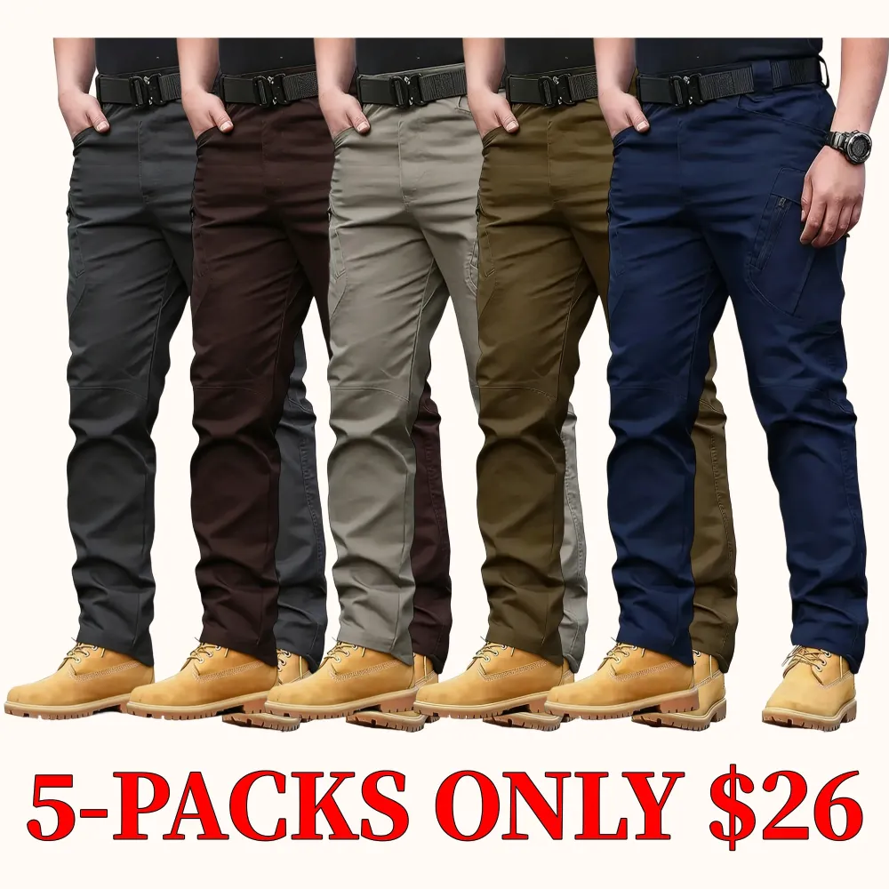 Men's tactical work pants, multi-pocket design, durable fabric