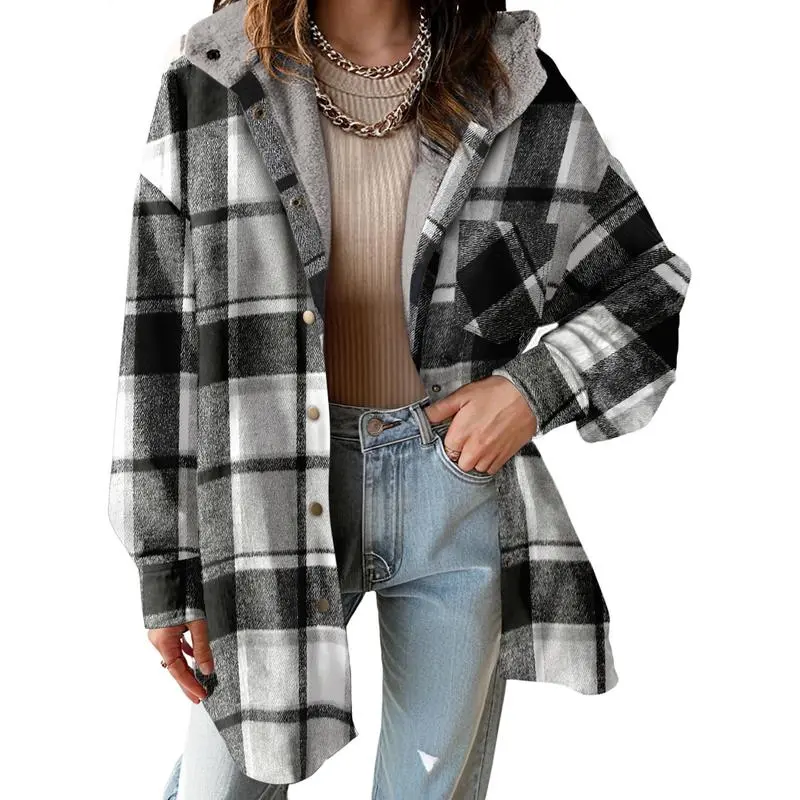 Women's Flannel Hooded Plaid