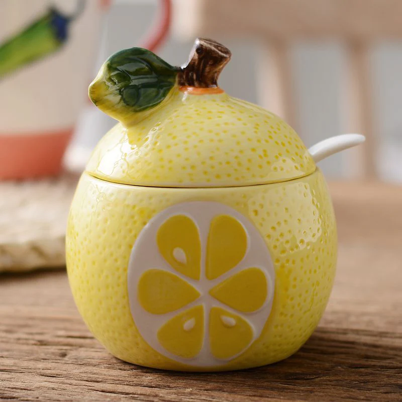 Service Ware: Ceramic Painted Fruits Serving Jars