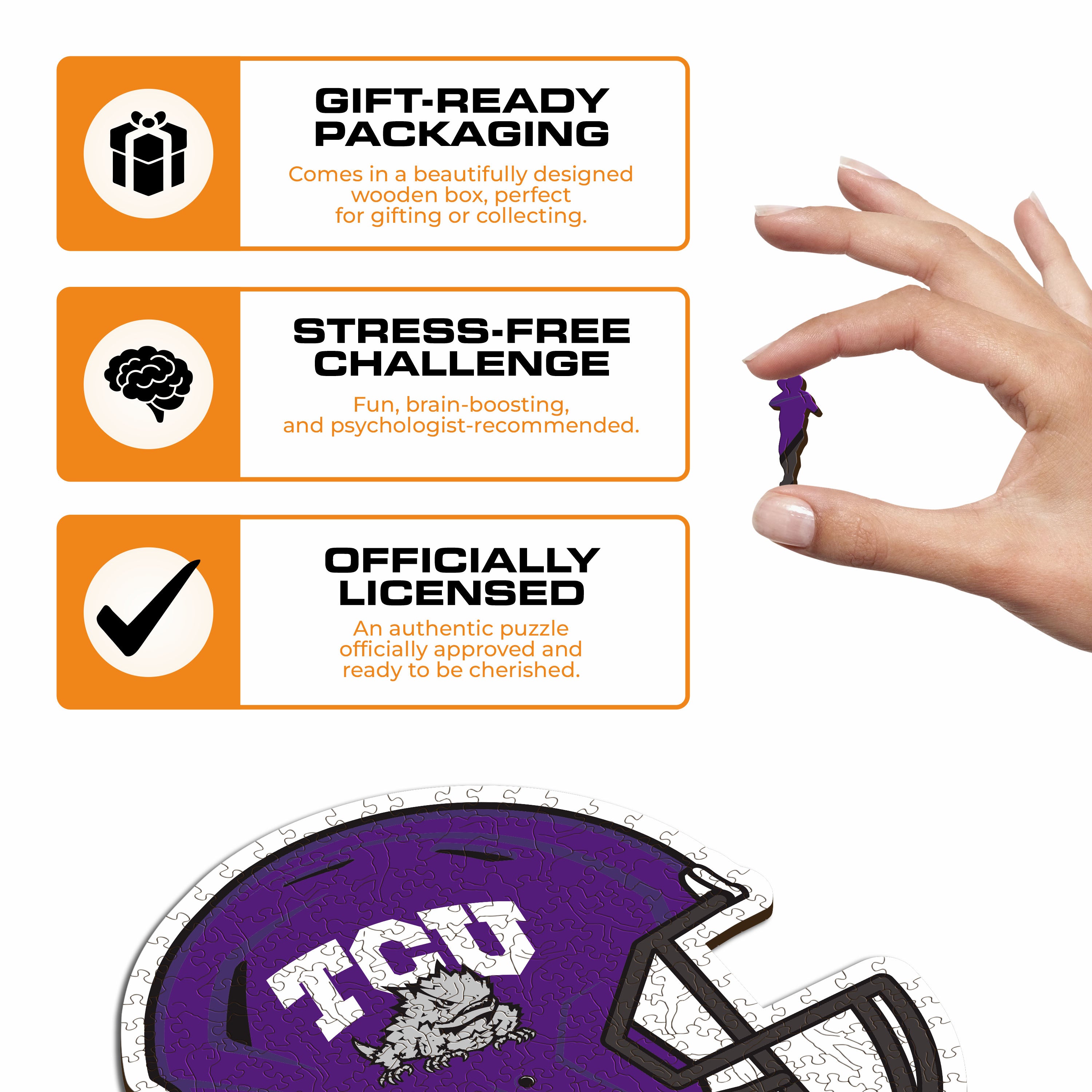 Texas Christian University Helmet - Wooden Puzzle