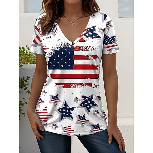 Gradient Pattern Casual Cotton T-Shirt