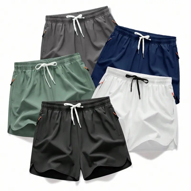 Men's Breathable Zipper Pocket Shorts – Casual Drawstring Athletic Fit