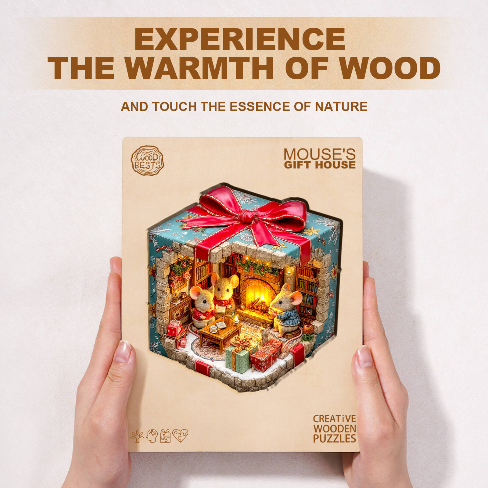 Mouse's Gift House Wooden Jigsaw Puzzle