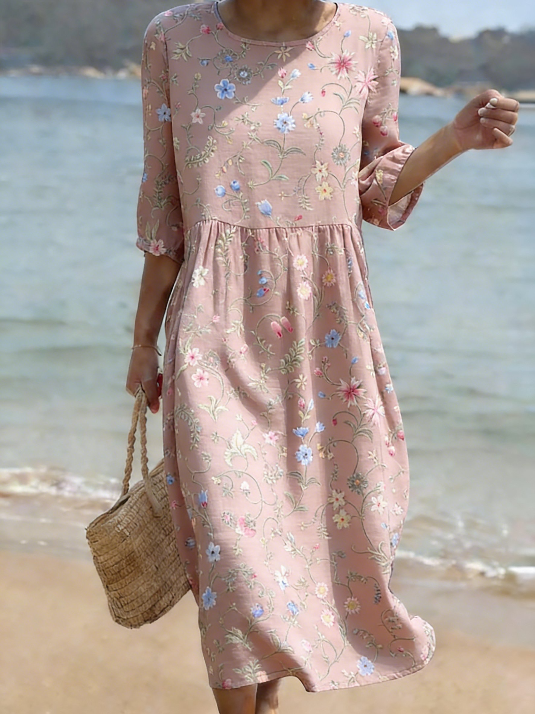 Women's  Floral Print Casual Dress- Fast Shipping