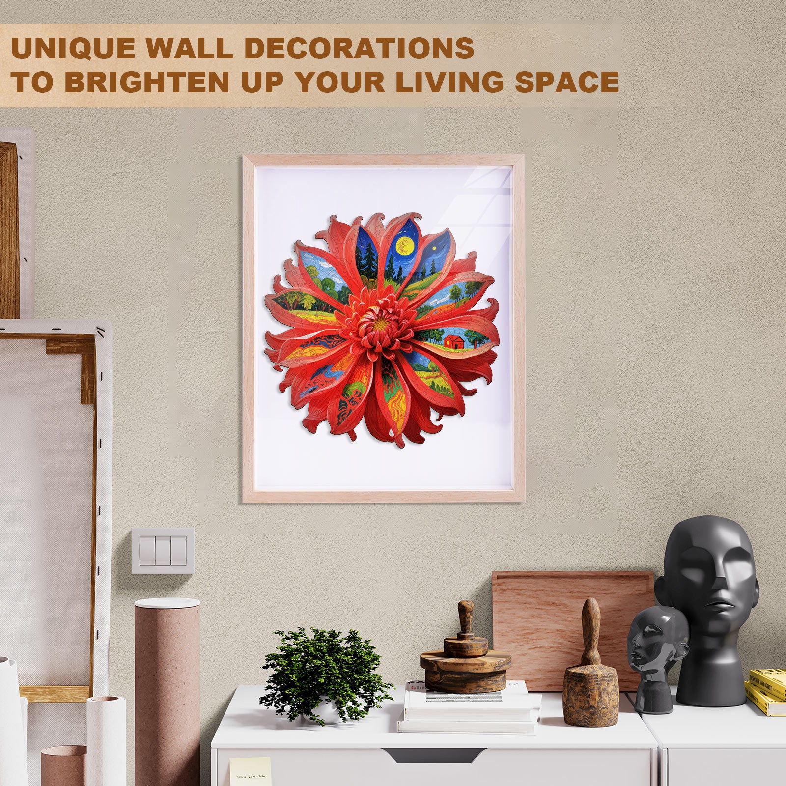 Oil On Chrysanthemum Wooden Jigsaw Puzzle