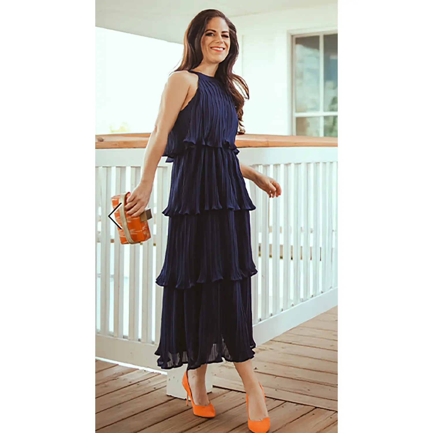 Women's 2025 Summer Sleeveless Halter Neck Ruffle Tiered Layed Chiffon Flowy Swing Long Midi Dress
