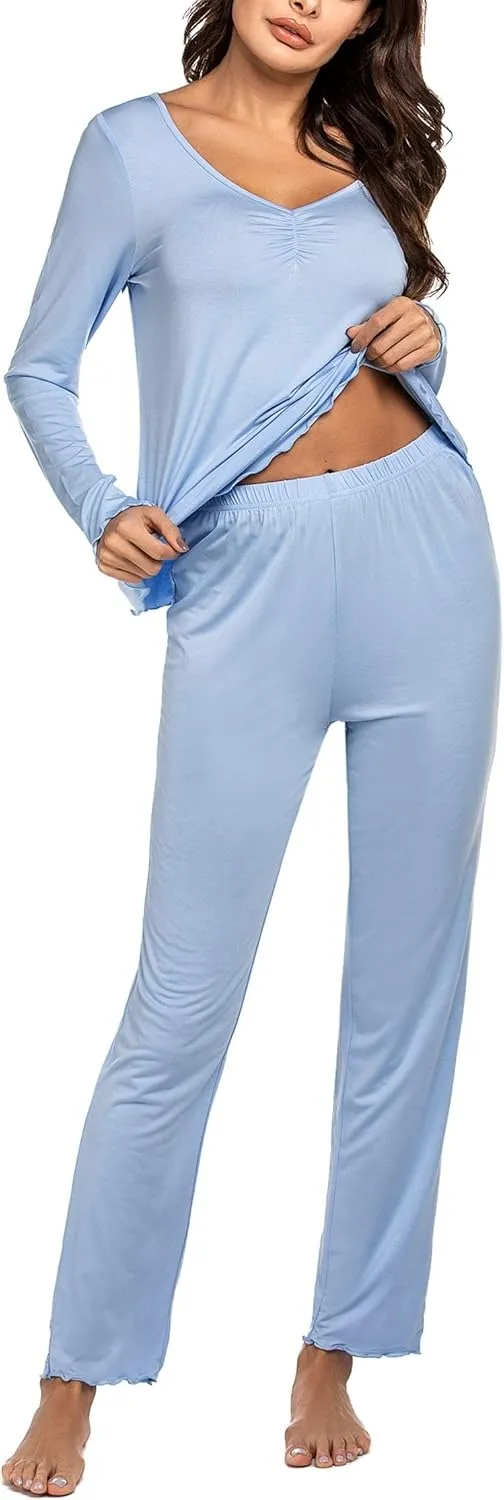 Womens Pajama Sets 2 Piece Lounge Set Fall Winter Pajamas