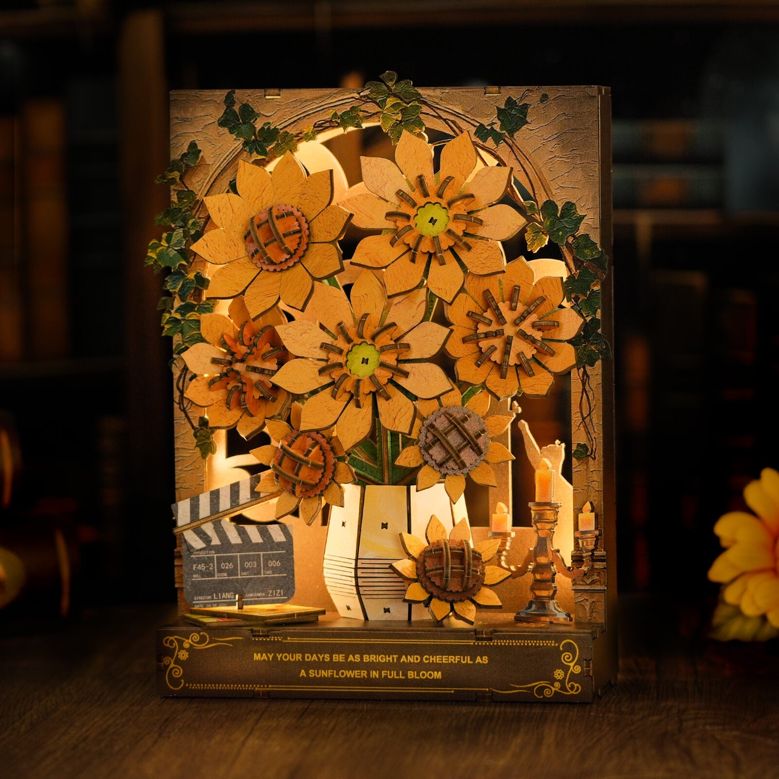Windowside Sunflower Whispers– DIY Wooden Painting, 3D Puzzle Craft Kit