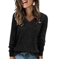 V Neck Long Sleeve Shirts for Women