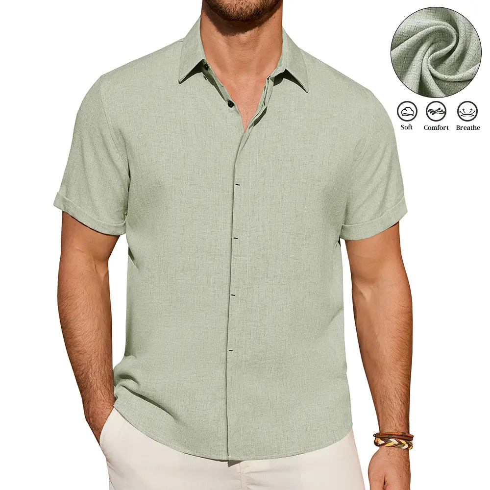 Men's Lightweight Linen Summer Button Shirt
