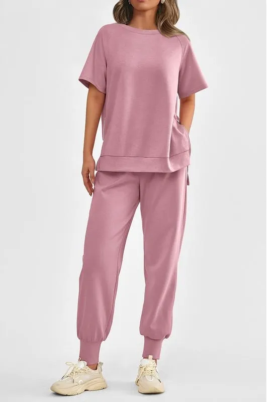 Women's 2-Piece Set Comfy Crew Neck Tracksuits