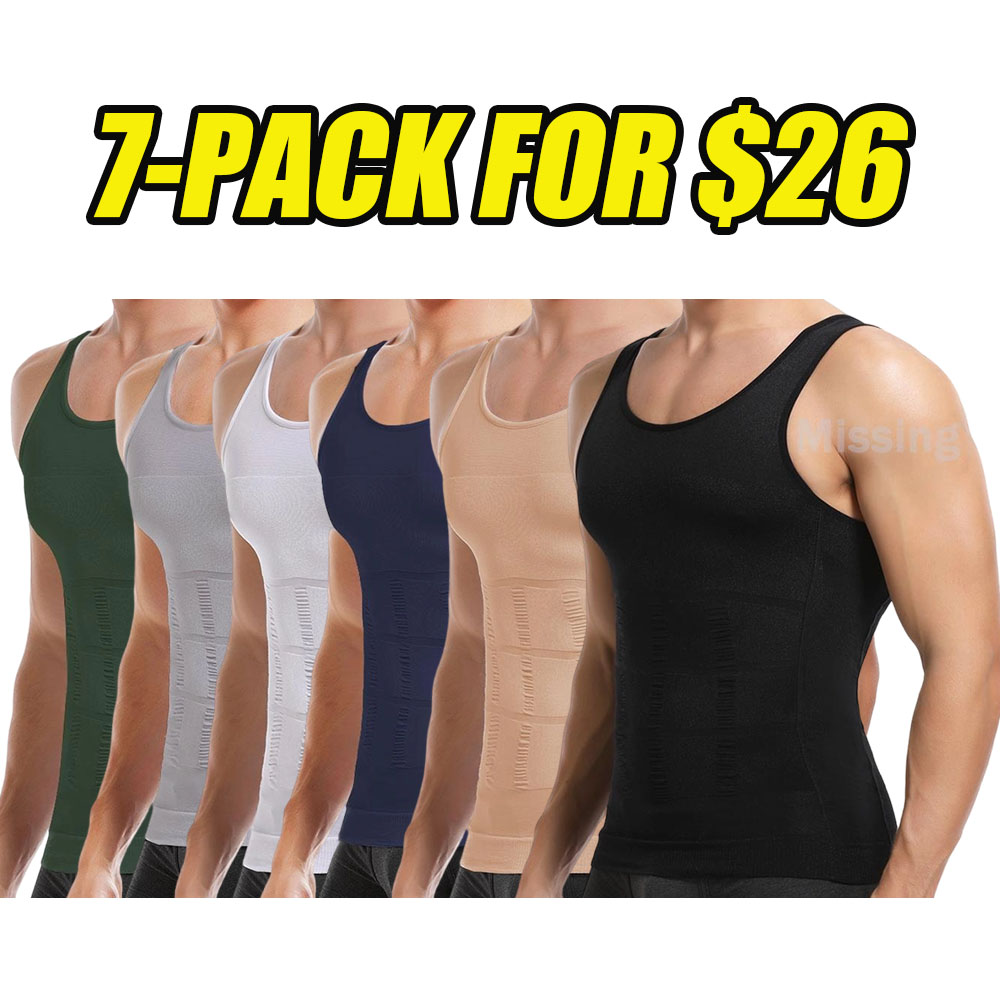 Men Body Shaper Compression Vest,Men Abdomen Sleeveless Running Workout Fitness GYM Tank Tops Shirts
