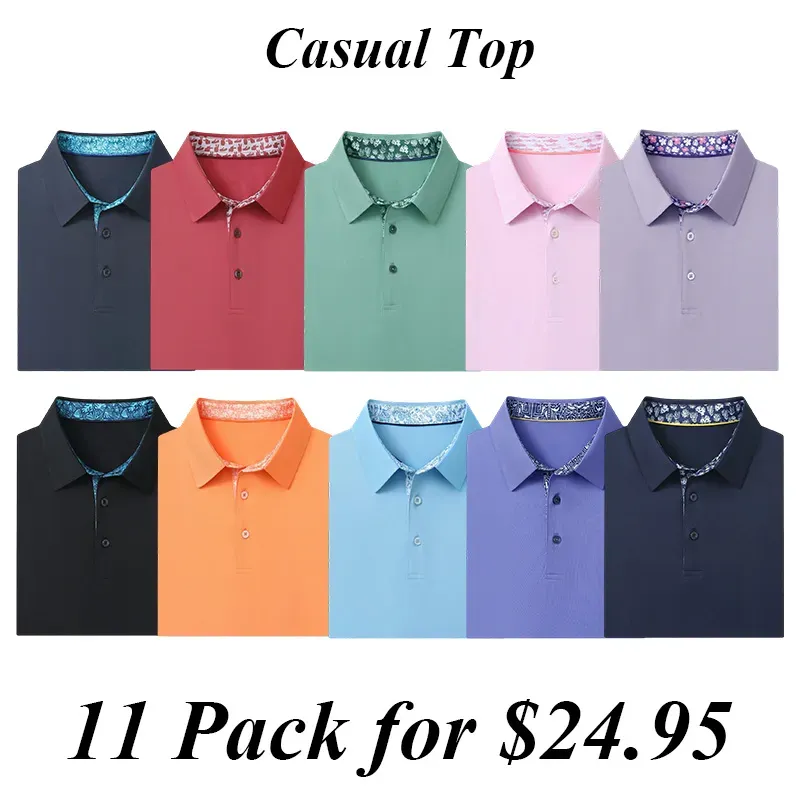 Men'S Designed Collared Solid Performance Polo