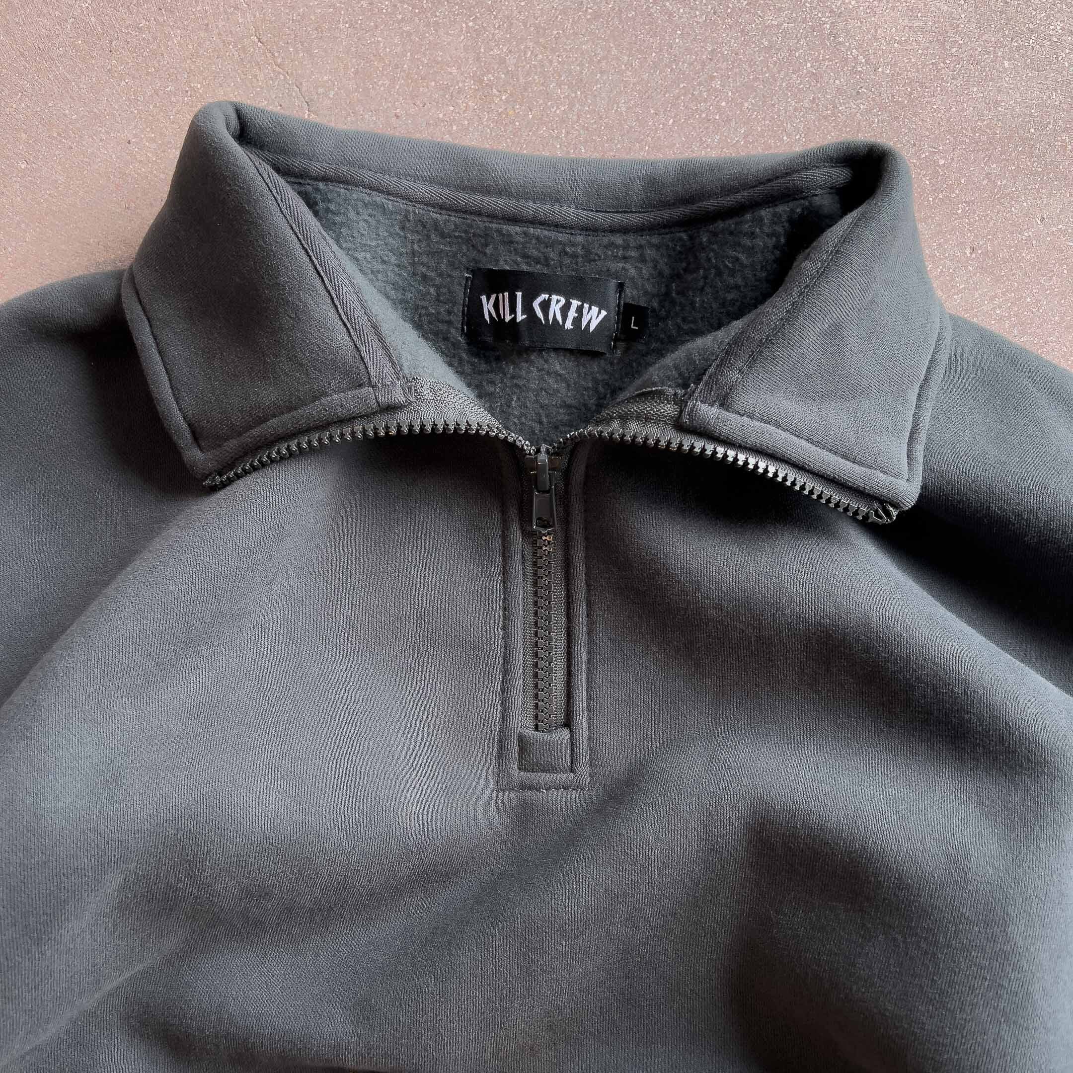 KILL CREW LUX QUARTER ZIP UP - GUNMETAL / GOLD