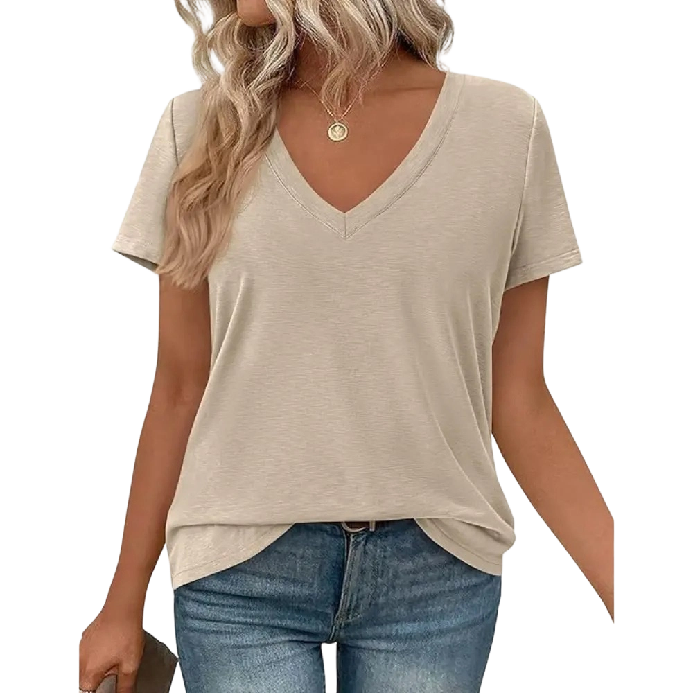 Oversized Tshirts Shirts for Women Summer Tops Casual Short Sleeve V Neck Loose Basic Tees Spring Clothes