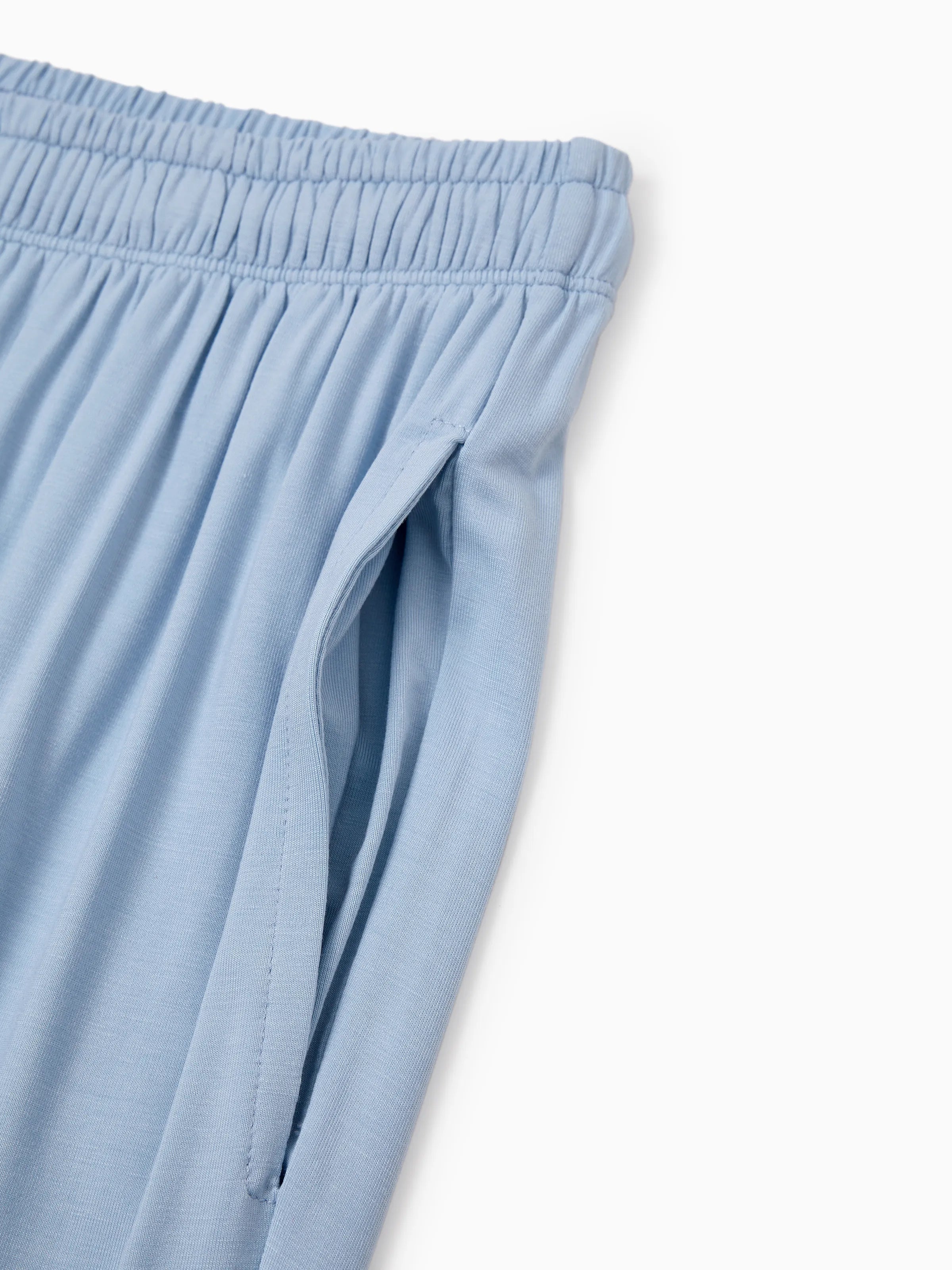 Family Matching Bamboo Pajamas Soft Bamboo Viscose PJs for Men Women Kids Toddler Baby, Classic Blue Short-sleeve Sleepwear with Button-Down Shirt and Pants Blue grey