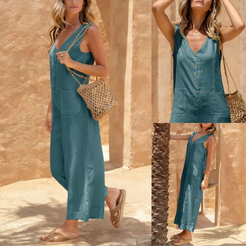 Women's Button-Front Jumpsuit