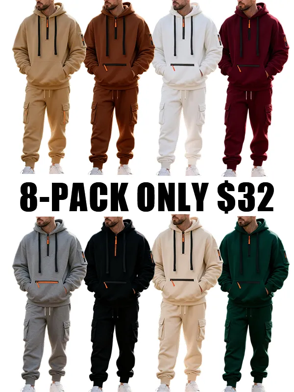 Men's winter wool-lined casual suit (loose fit version)