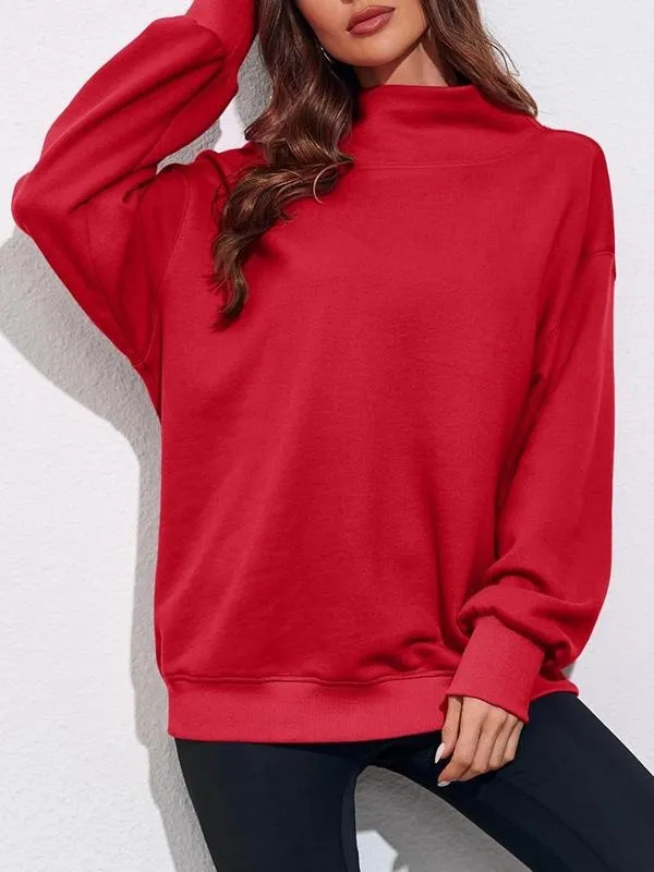 Women's Oversized Turtleneck Sweatshirt Long Sleeve Pullover Casual Tops