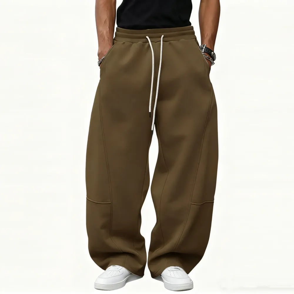 Drawstring Waist Winter Warm Straight Wide-Leg Loose Fit Jogger Pants with Pockets SpringStatements Pink Wide Leg Sweatpants