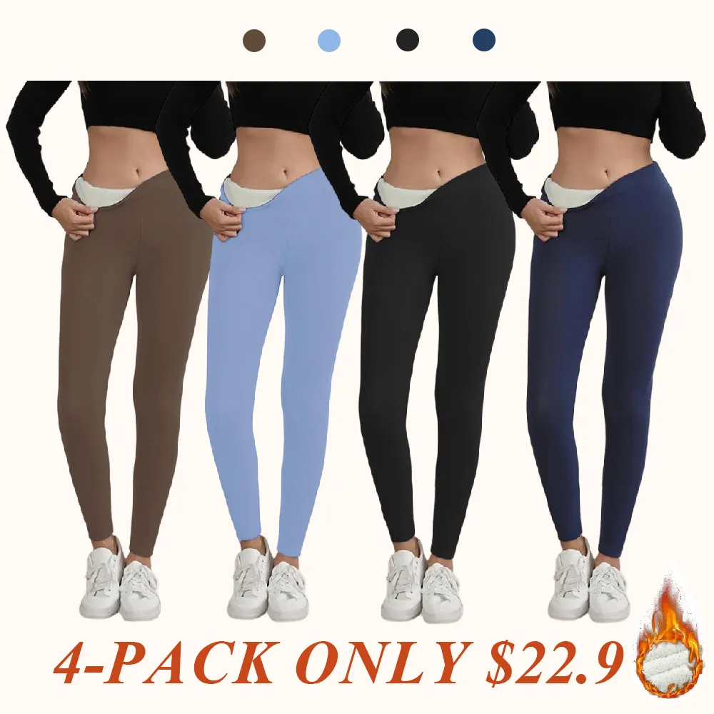 Winter Warm Fleece Lined Leggings High Waist Women's Casual Riding Workout Wear for Yoga