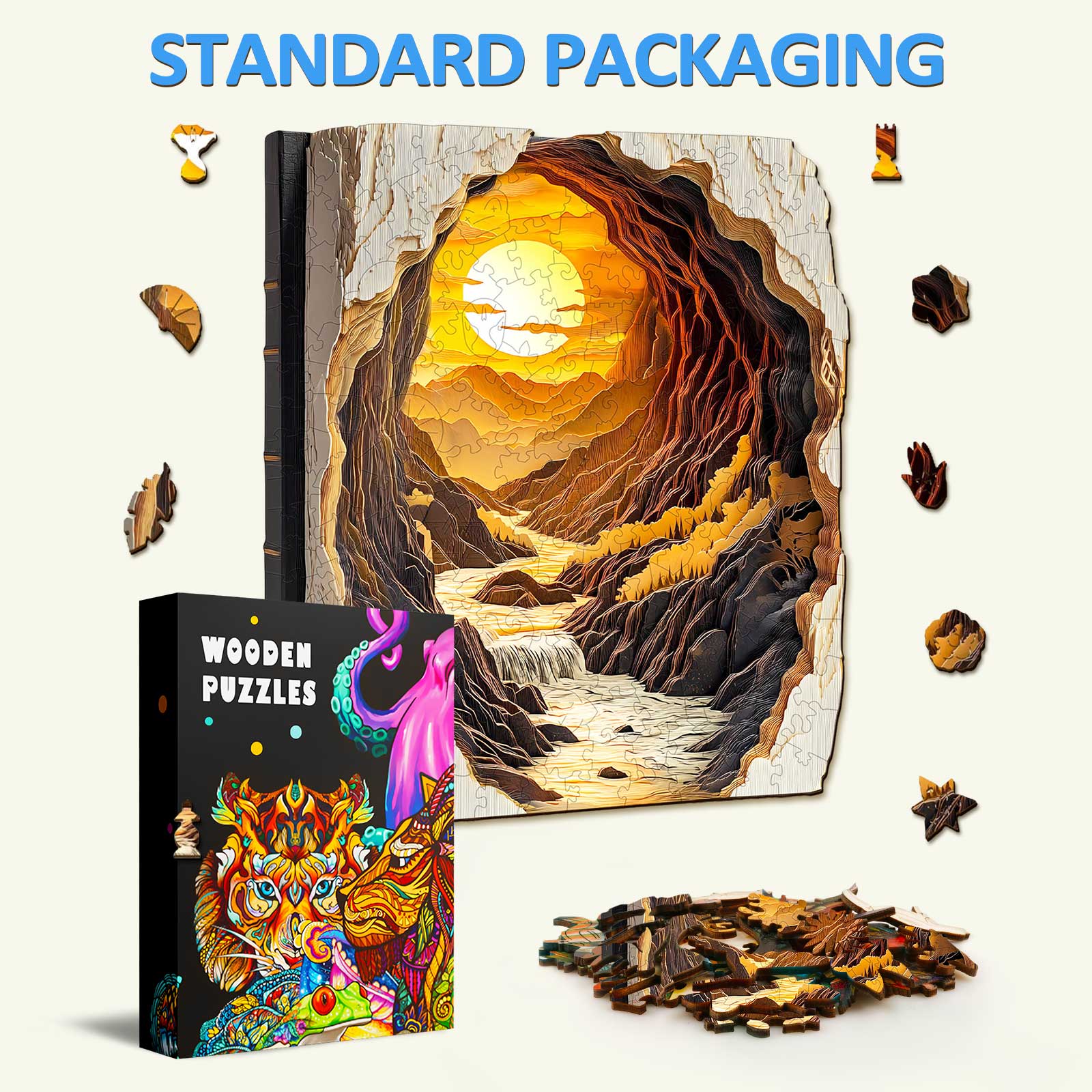 Sunset in a Book Wooden Jigsaw Puzzle