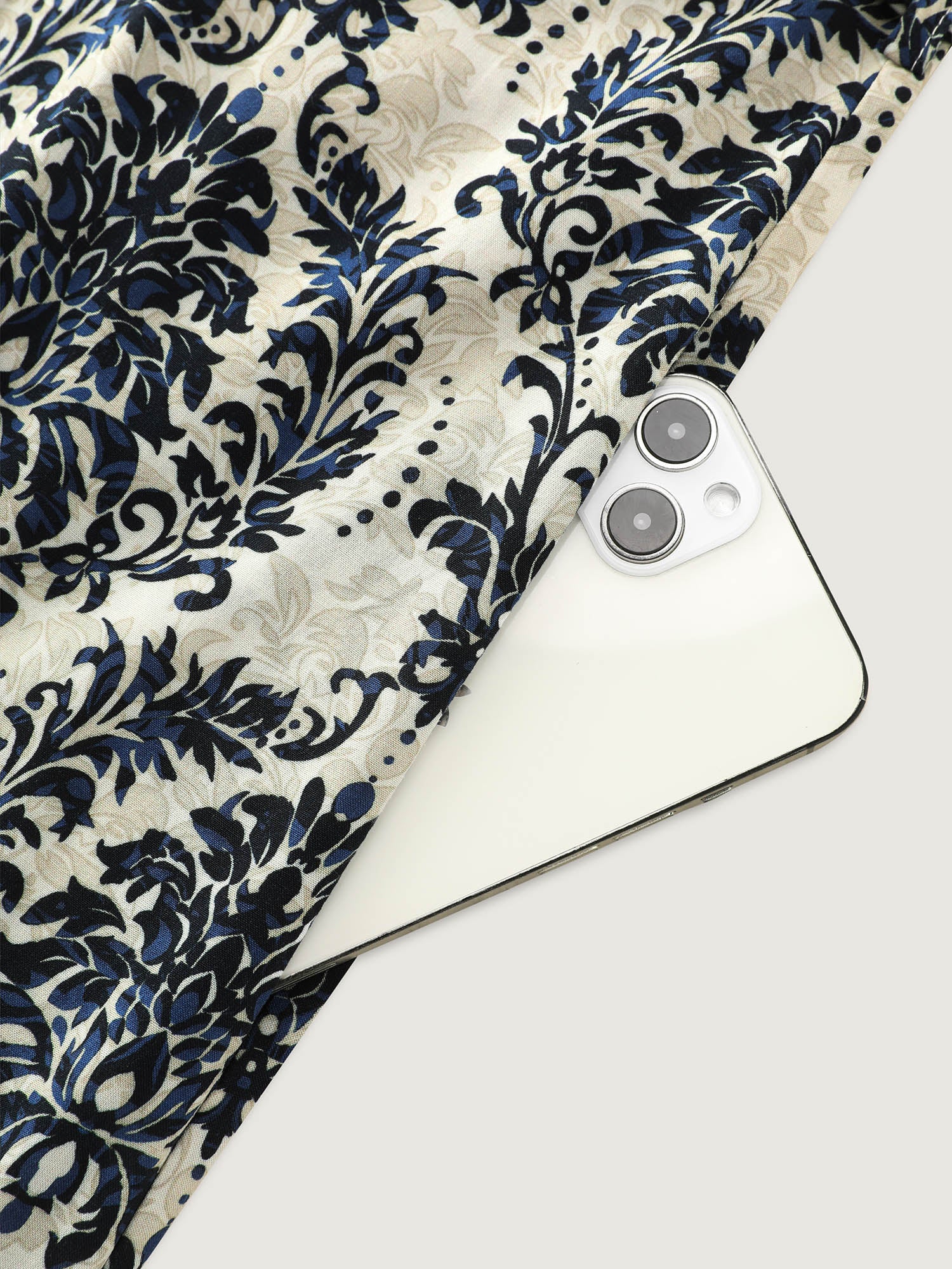 Supersoft Damask Print Waist-Tie Maxi Dress