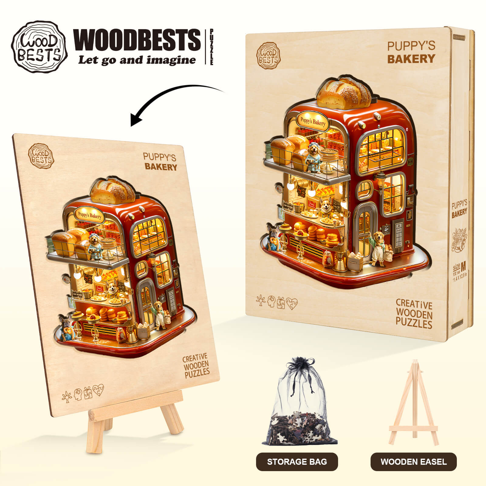 Puppy's Bakery Wooden Jigsaw Puzzle