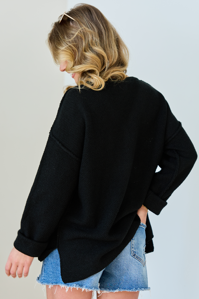 Blaire Black V-Neck Sweater