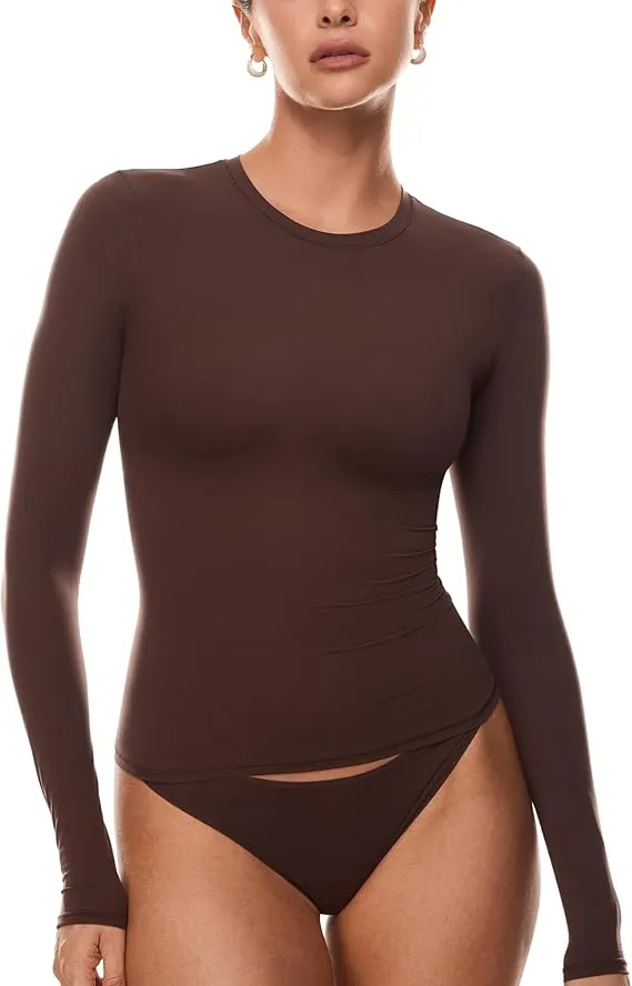 Inbarely Soft Single-Layer Basic Long Sleeve Shirts