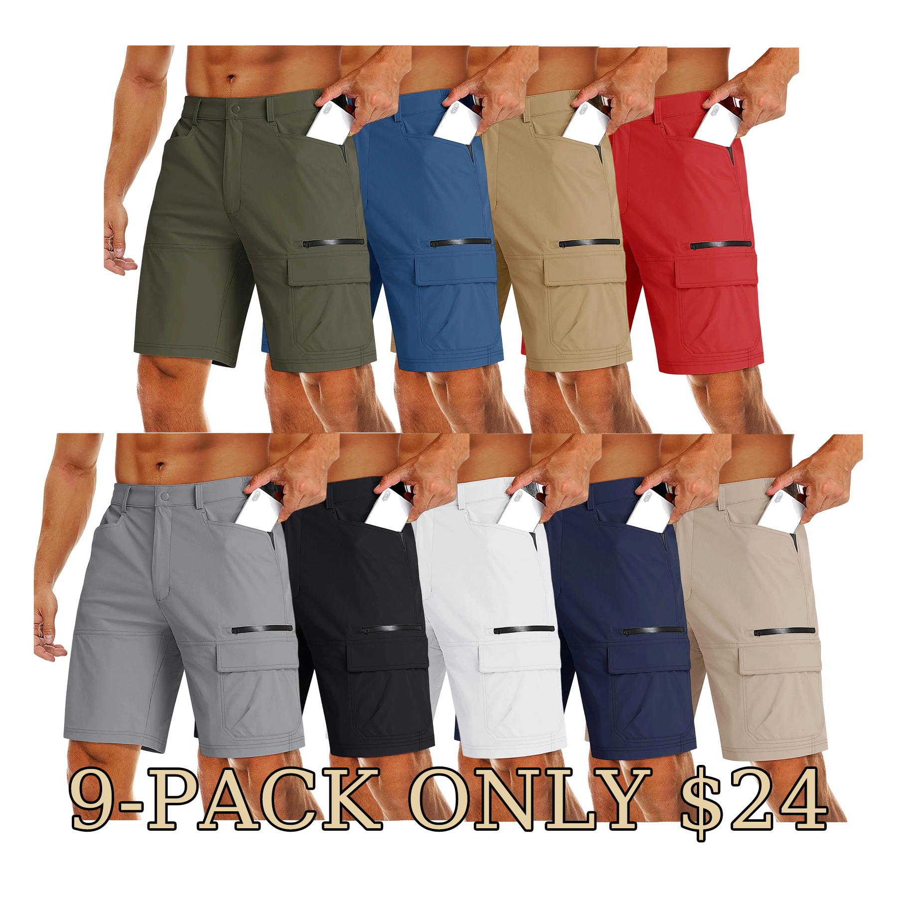 Men’s Quick-Dry Hiking Cargo Shorts