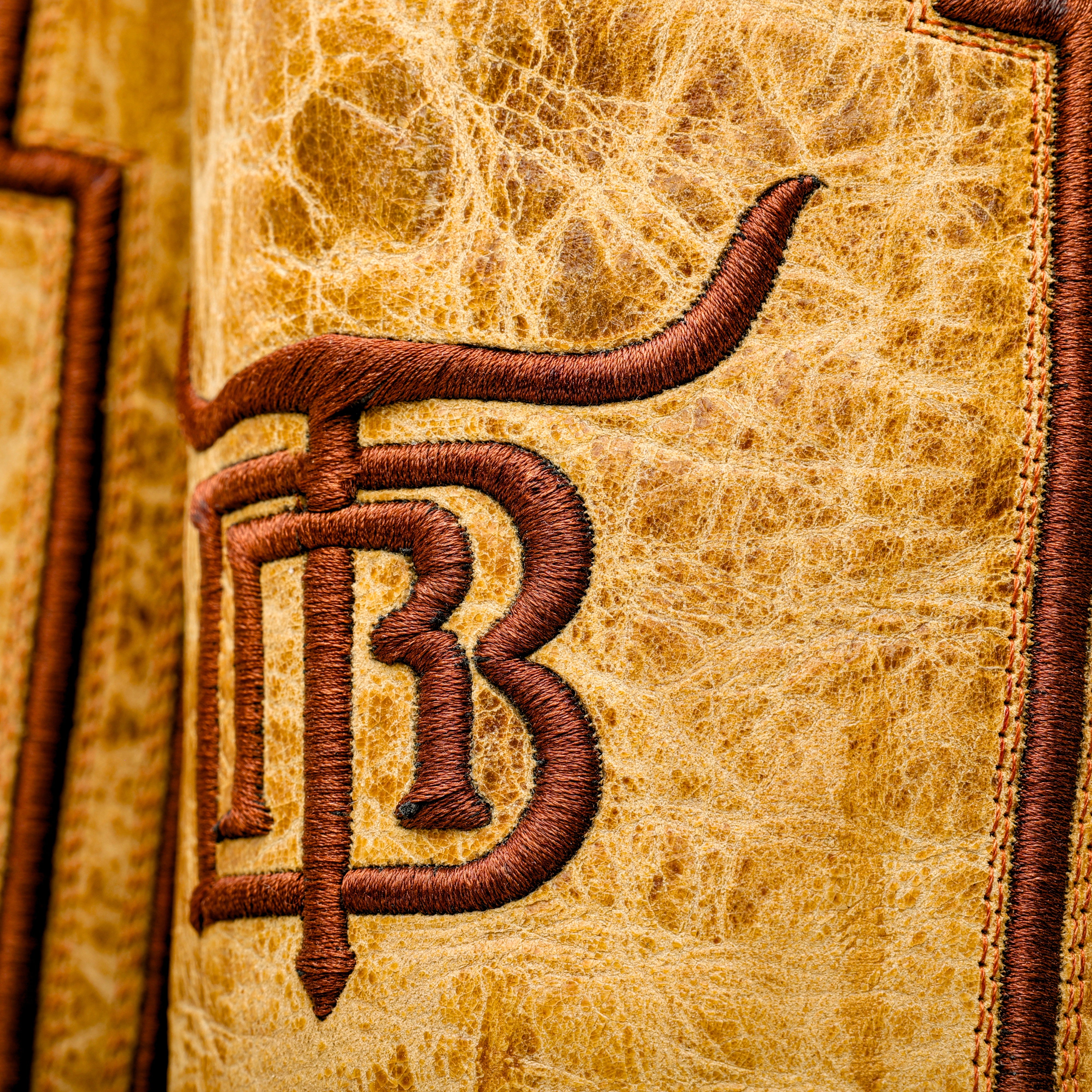 Cognac American Gator Belly Leather Boots - Square Toe