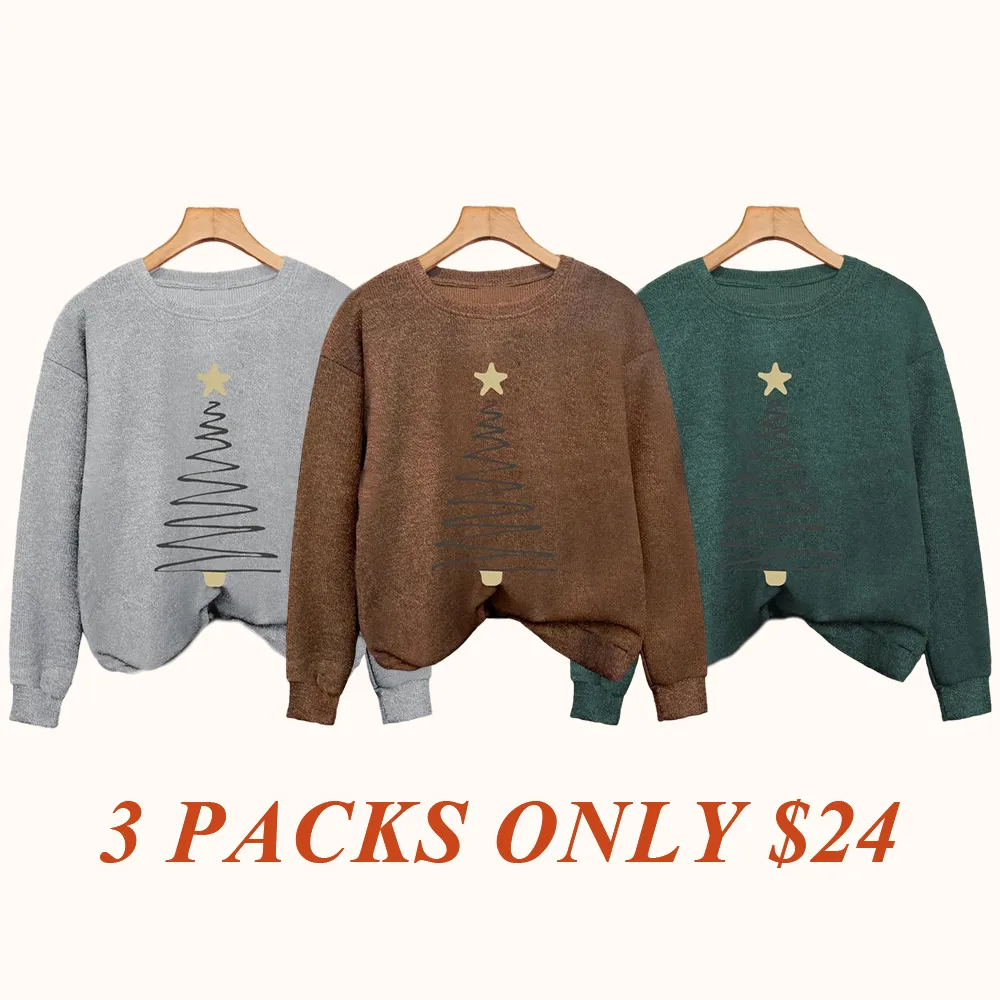 [Autumn and Winter] Women's casual and fashionable round neck faux sweater tops