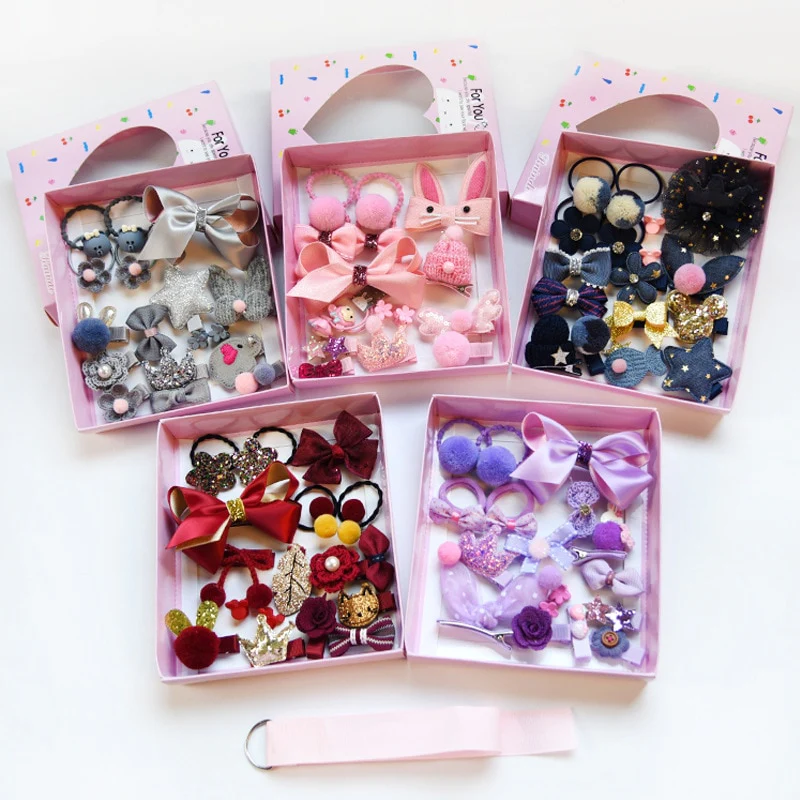 Mix Style Girls Hair Bows Kits Accessories