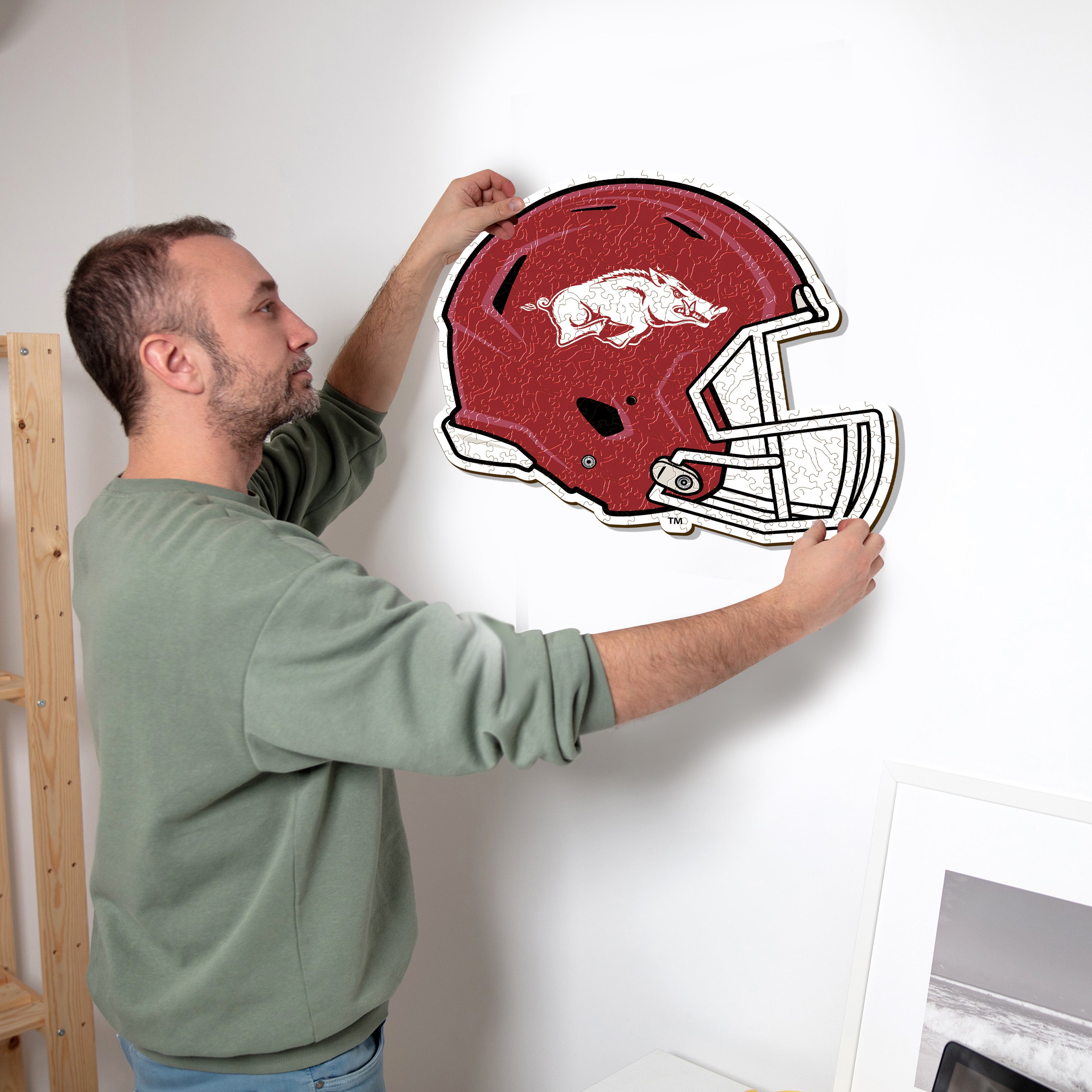 University of Arkansas Helmet - Wooden Puzzle