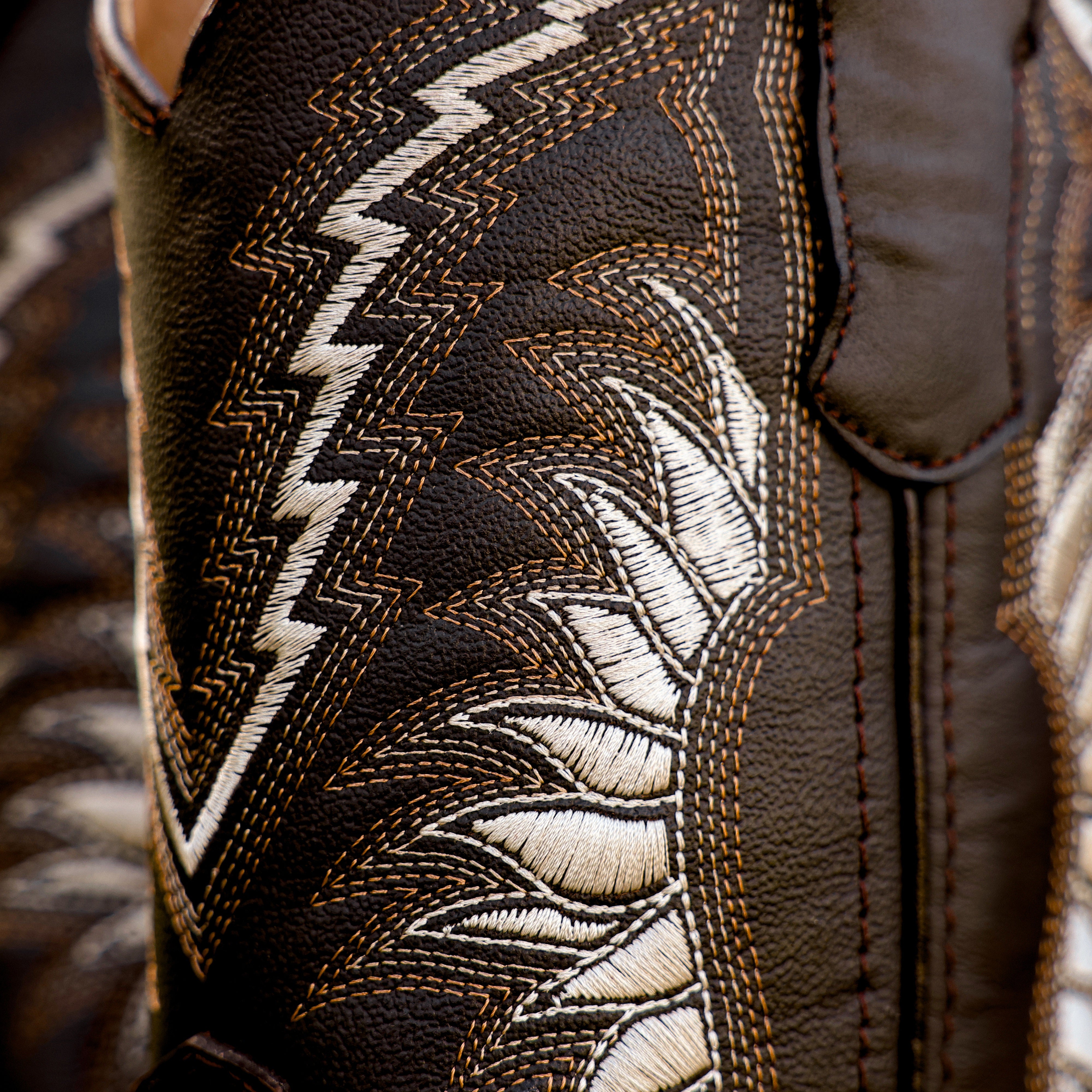 Brown Python Leather Boots - Square Toe