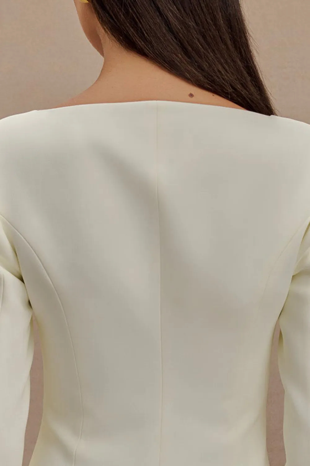 Boat Neck Suiting Mini Dress