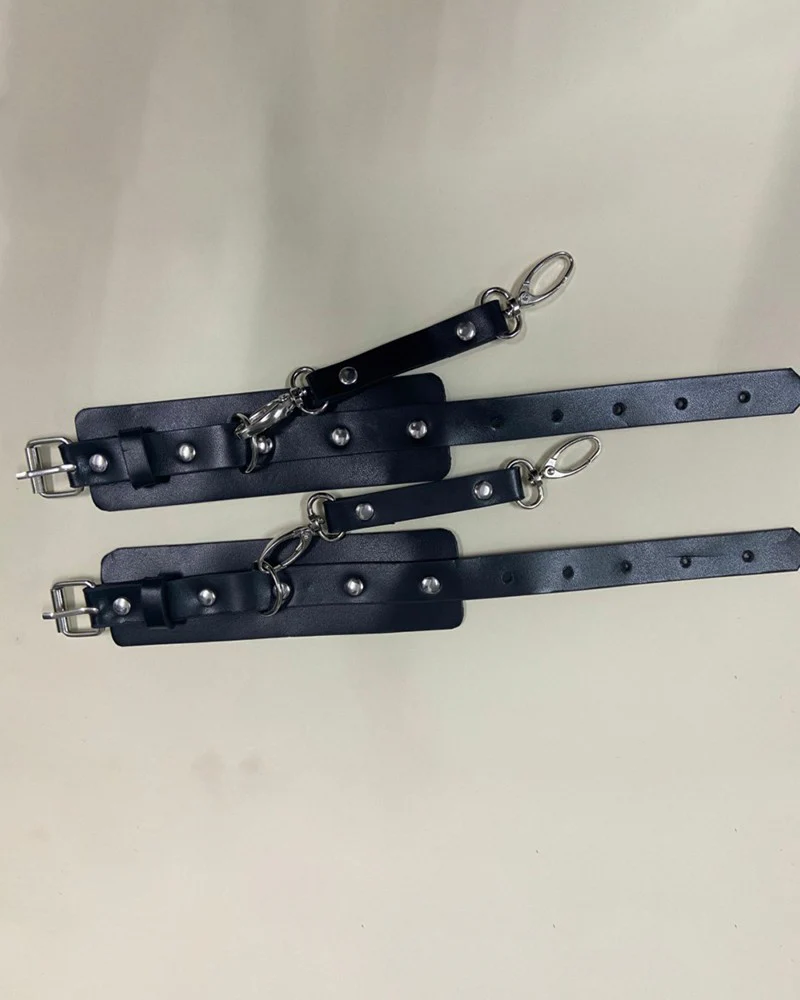 O Ring Decor PU Leather Bowknot Design Buckled Garter Belt