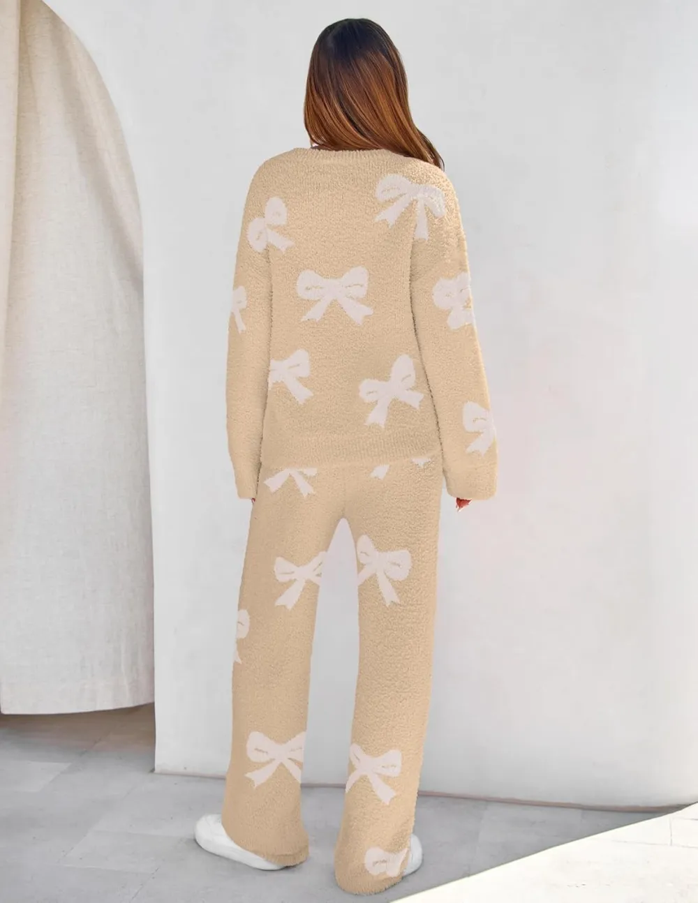 Women's Lounge Sets 2025 Fall Fashion 2 Piece Outfits Sweater Pajama Set