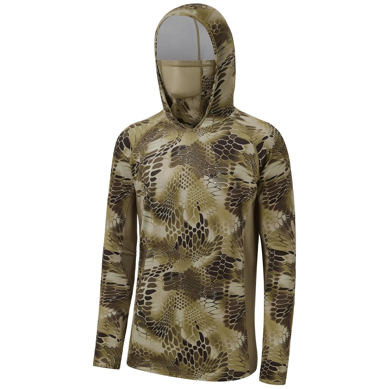 Men’s UPF 50+ Camo Long Sleeve Outdoor Hoodie – Hunting & Fishing Performance Shirt