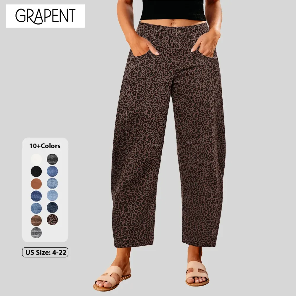 Barrel Jeans for Women Trendy High Waisted Wide Leg Baggy