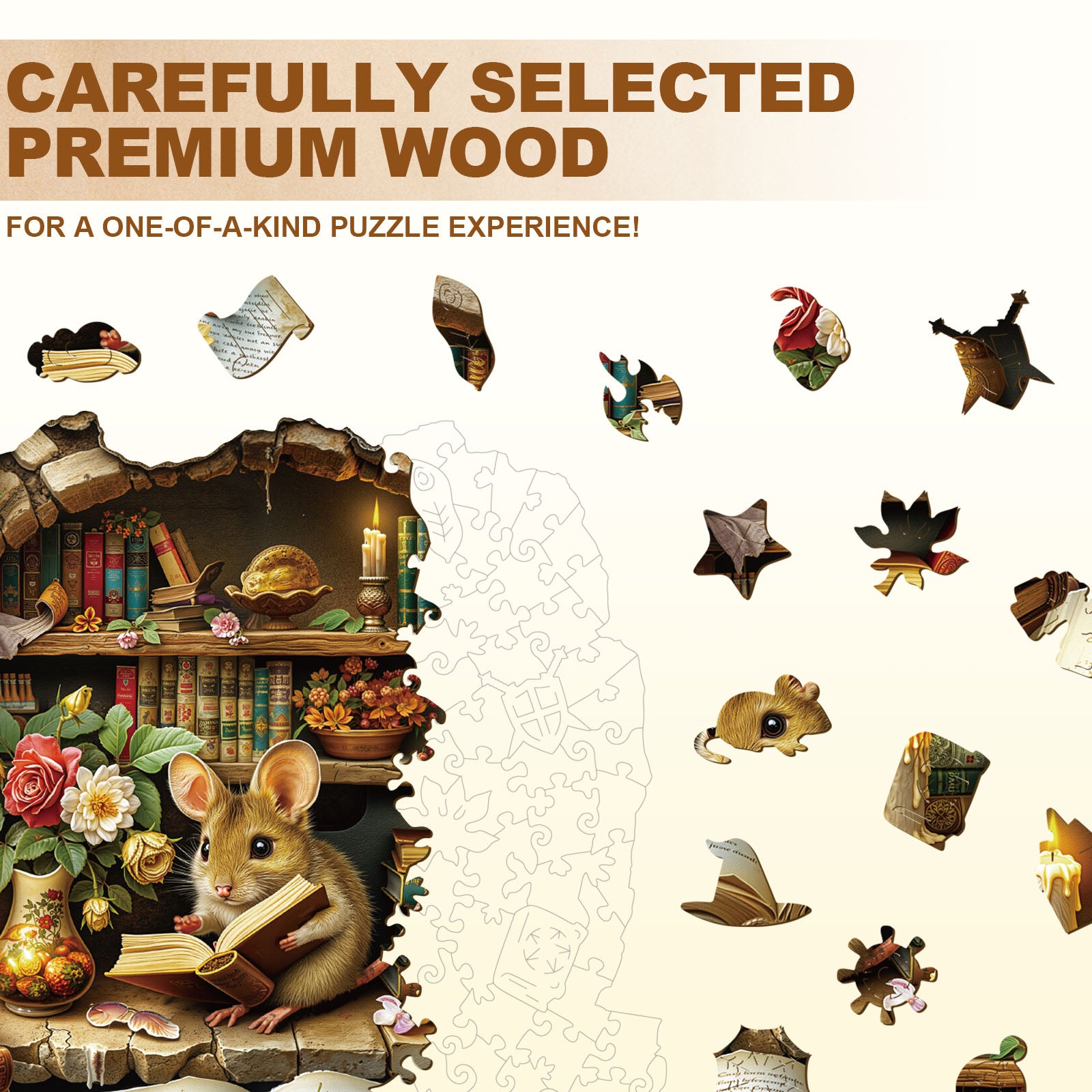 Scholar Mouse Wooden Jigsaw Puzzle