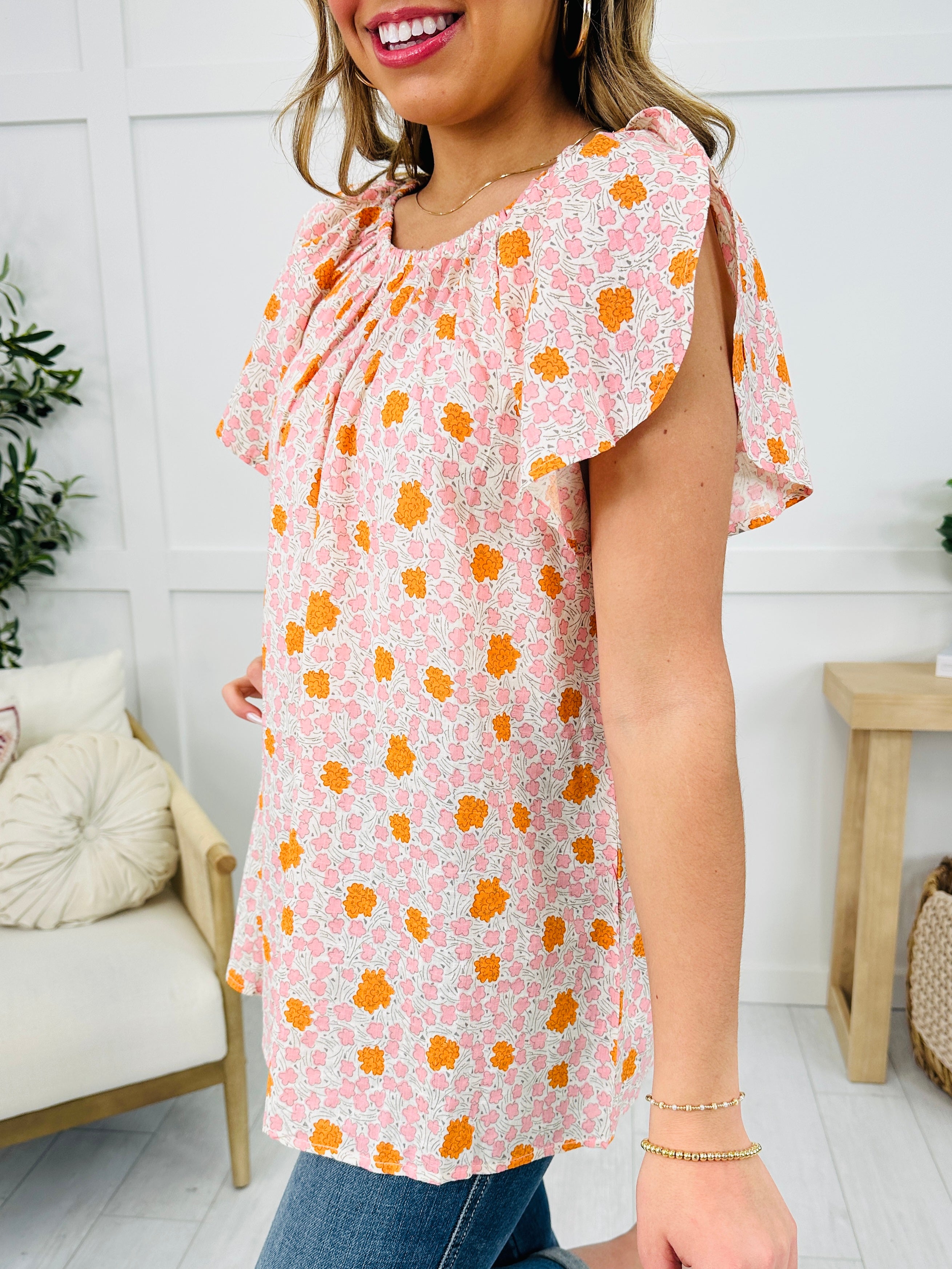 Off The Bloom Top In Pink