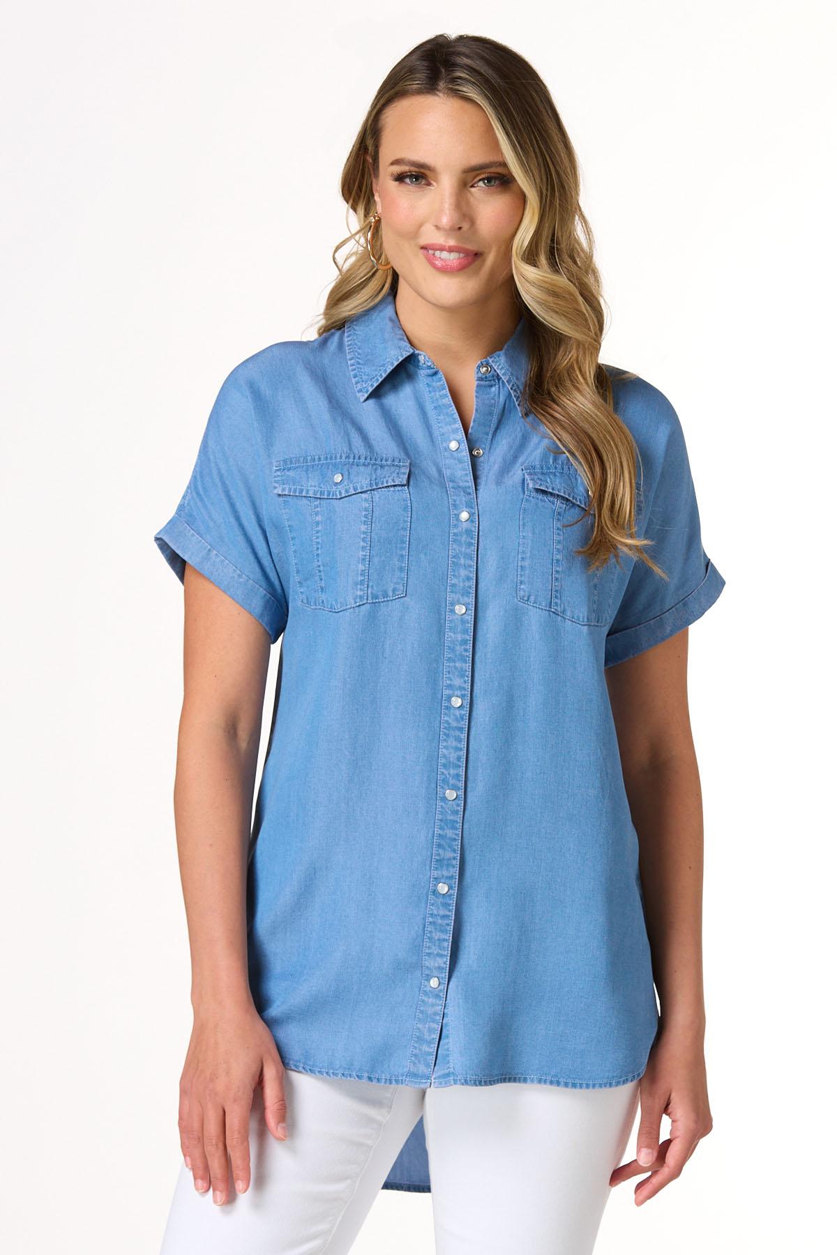 Chambray Snap Front Shirt