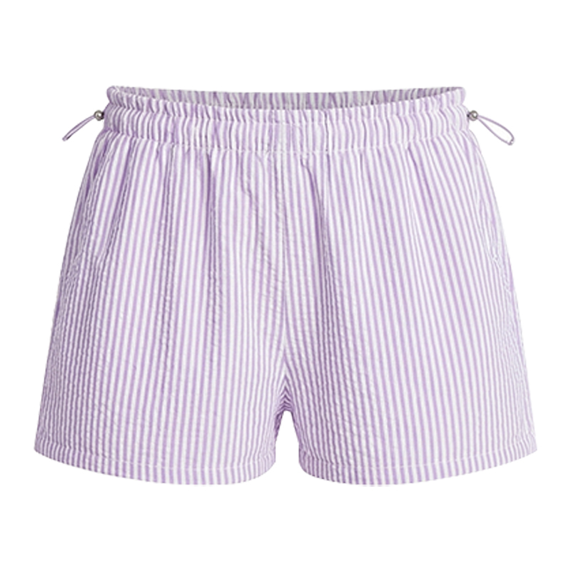 Women's Striped Seersucker Bungee Shorts, 2