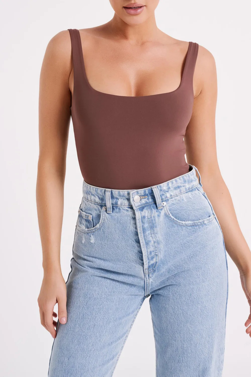 Recycled Nylon Scoop Neck Bodysuit