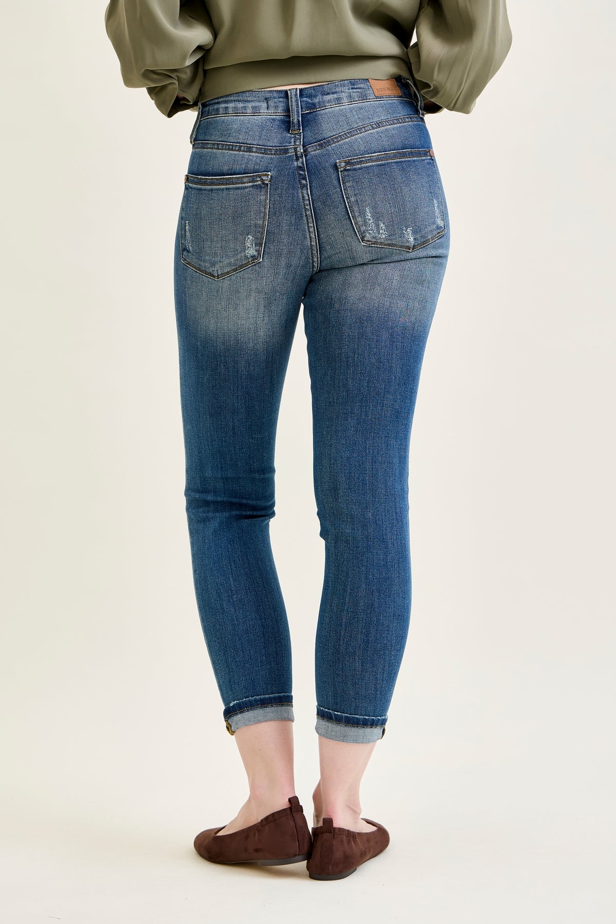 Angie Relaxed Fit Distressed Jeans